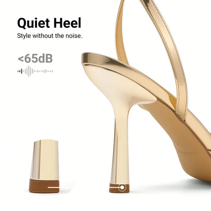 Women Fashion Pointed Open Toe Stilettos, Elegant Dress Shoes With Adjustable Ankle Strap & 3.78-Inch Heel, For Party Wedding Prom Formal Occasion