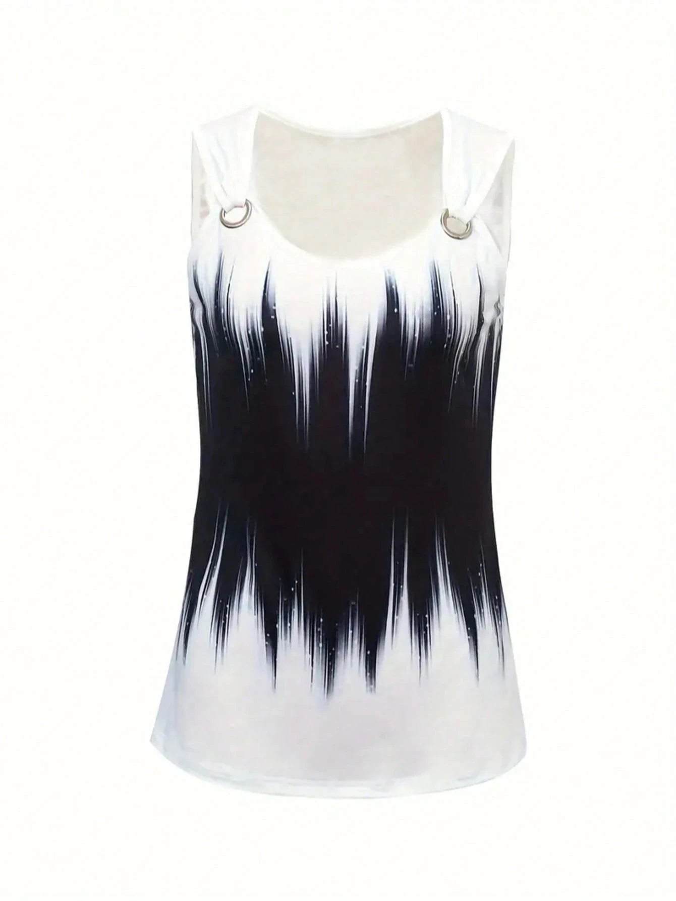 Women's 3D Geometric Pattern V-Neck Camisole Top, Suitable For Spring/Summer Festivals, Medium Stretch Casual Sports Vest Suitable For Music Festivals And Easter