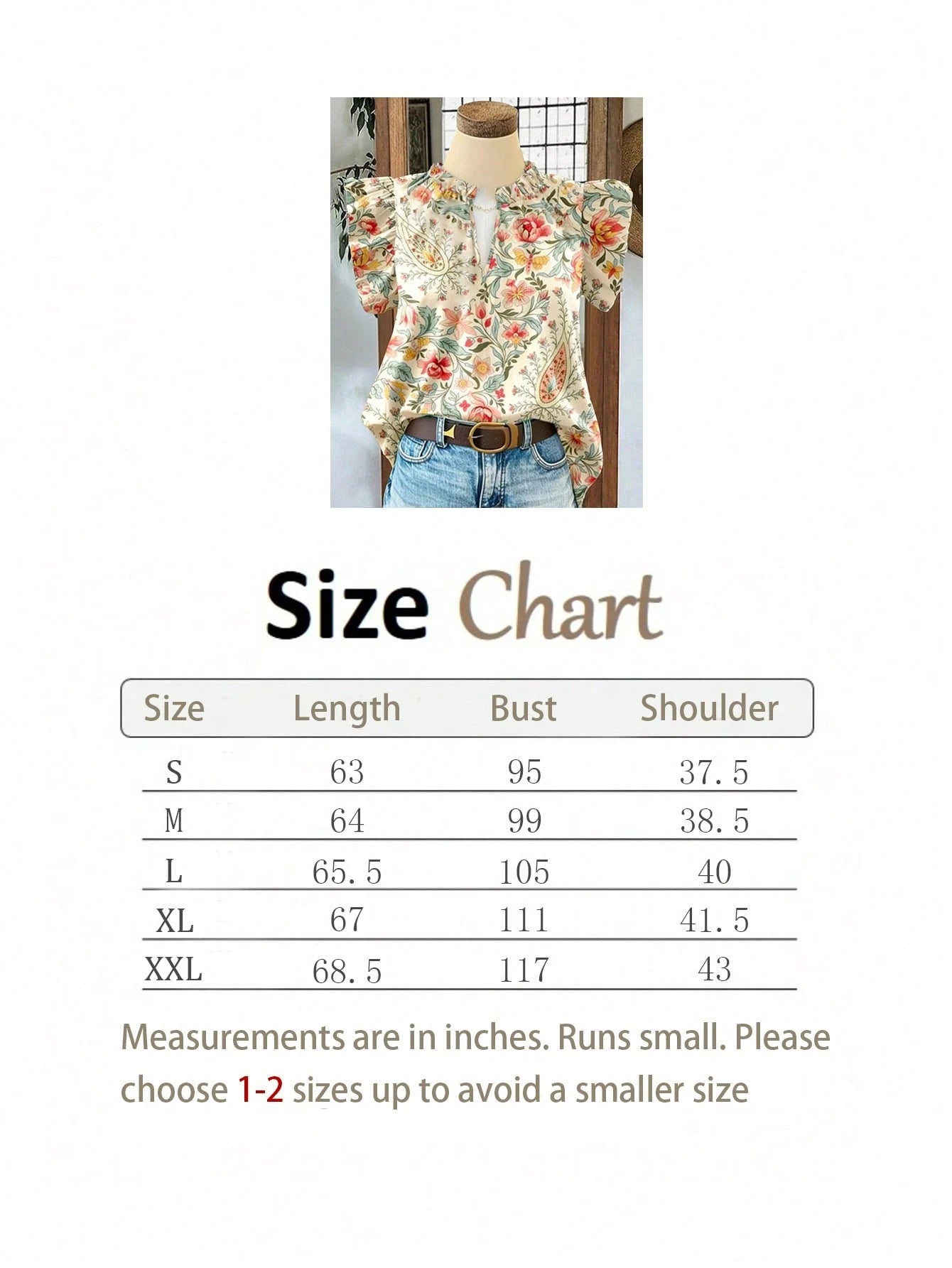 Women's Bohemian Style Camouflage & Floral V-Neck Loose Petal Sleeve Casual Blouse, Spring/Summer Vacation