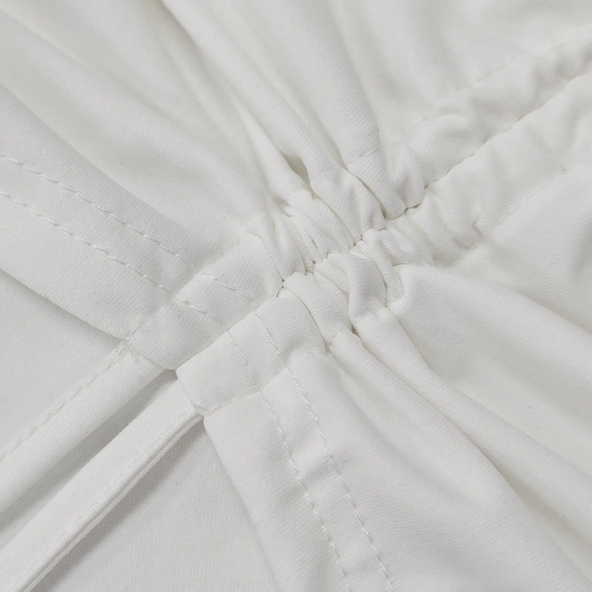 Women's Casual Asymmetrical Drawstring Loose Round Neck T-Shirt, Suitable For Daily Commute And Dates, Spring/Summer White