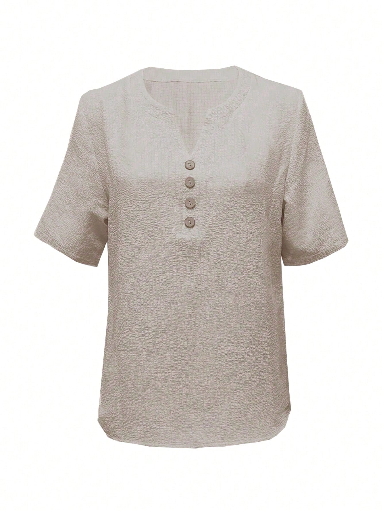 Women's Casual Button-Down Solid Color Shirt Spring
