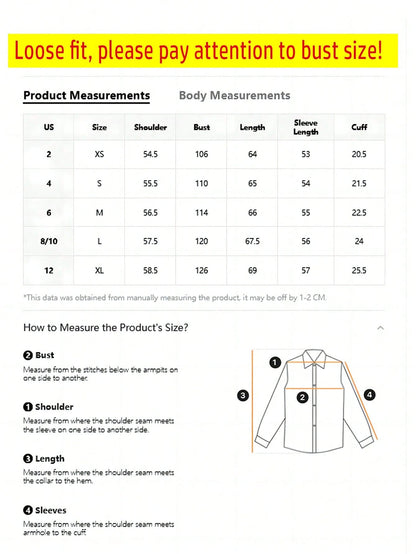 Women's Casual Loose Long Sleeve Shirt, Suitable For Work And Commute, Spring/Autumn White, Aesthetic