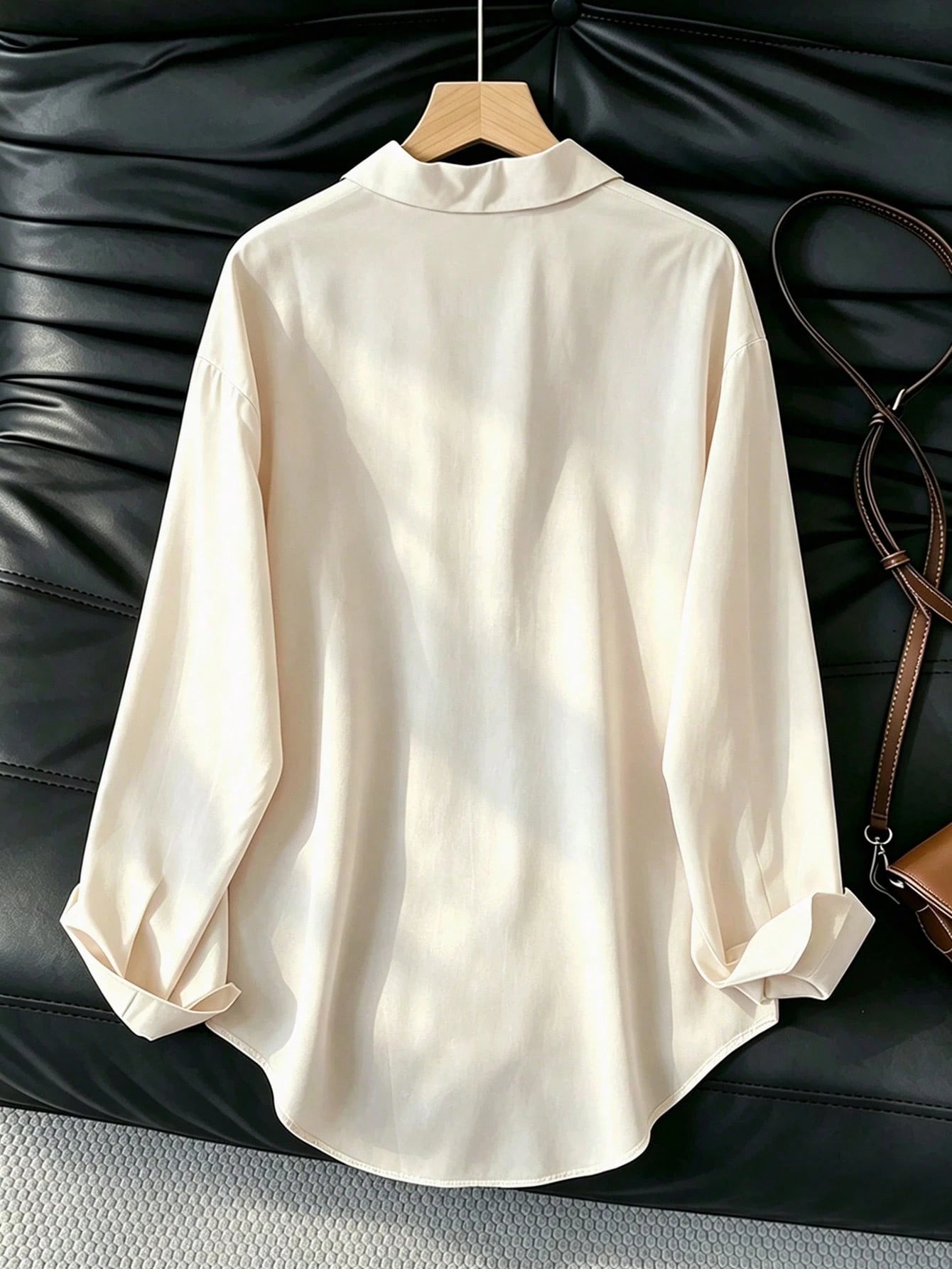Women's Casual Loose Long Sleeve Shirt, Suitable For Work And Commute, Spring/Autumn White, Aesthetic