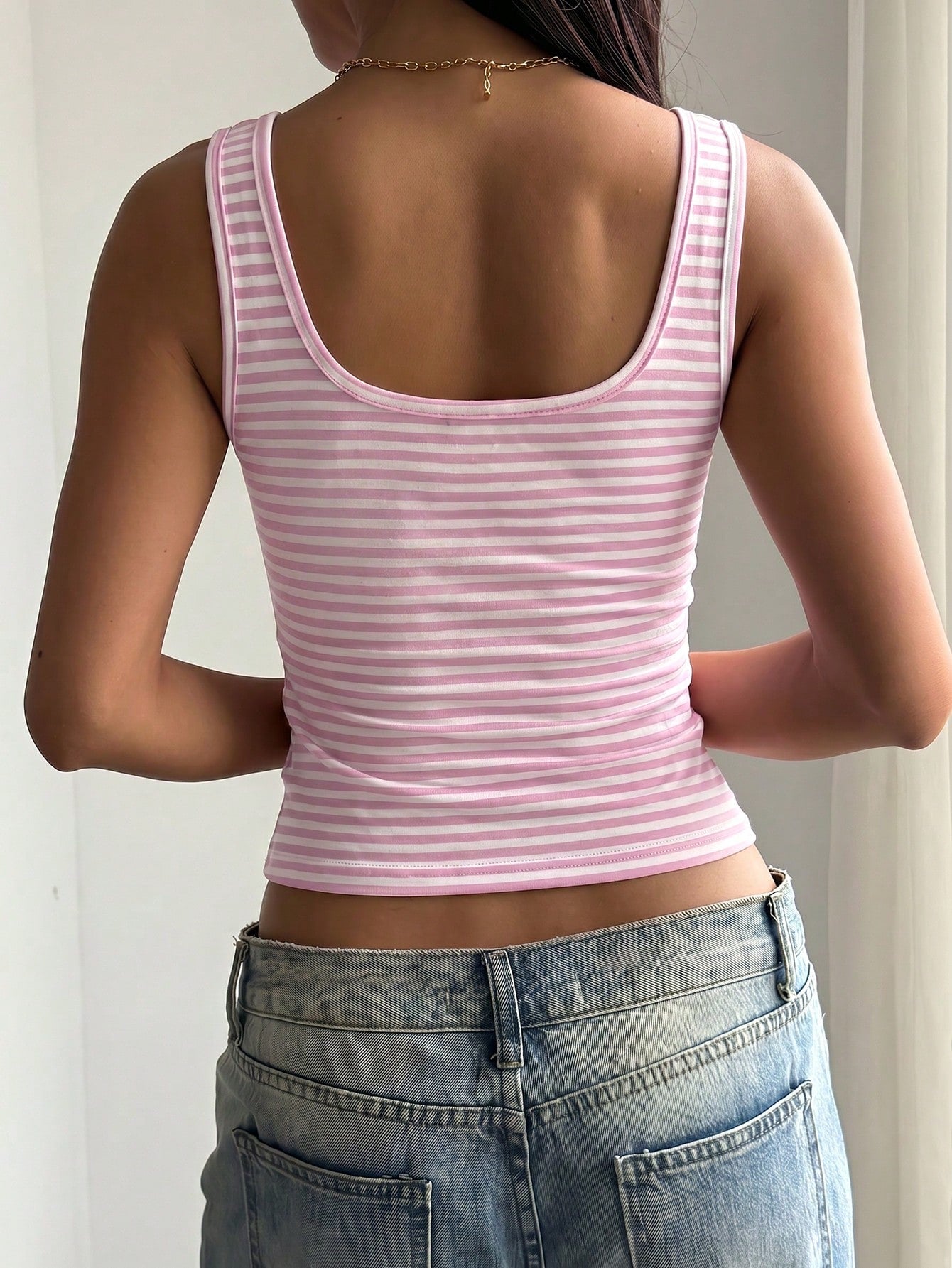 Women's Casual Striped Knit Tank Top, Summer
