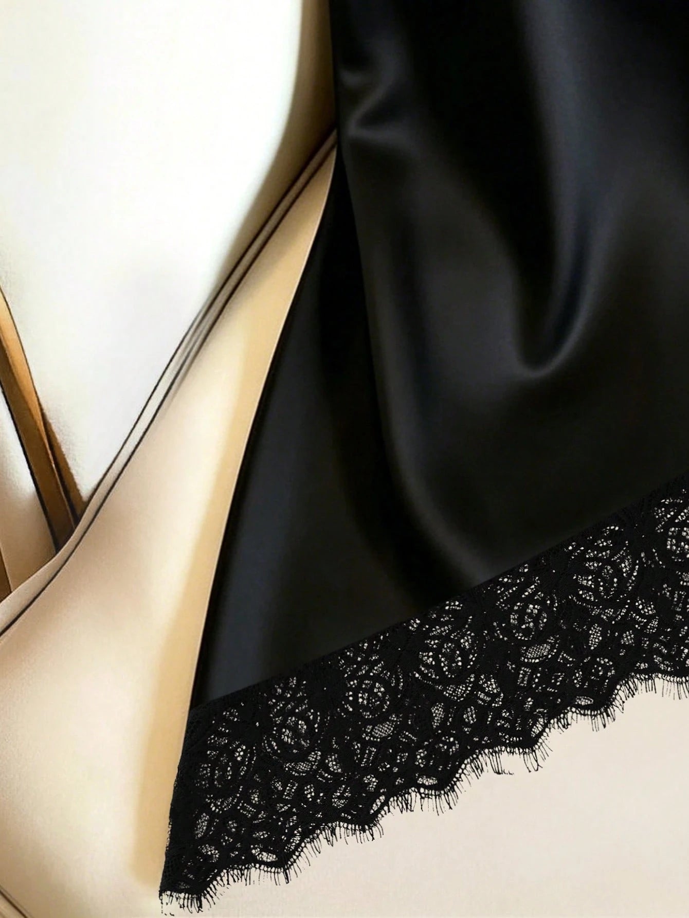 Women's Elegant Lace Casual Satin Black Camisole Top, Black Elegant Cami Top, Commuter, Social