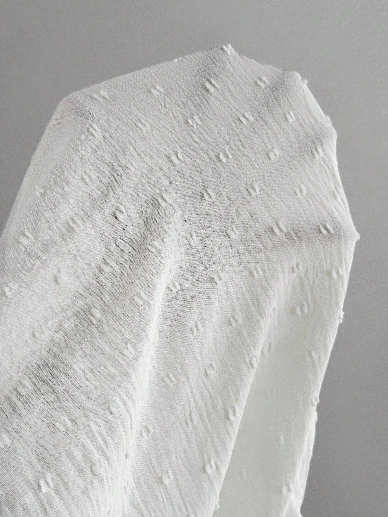Women's Elegant Plain Color Laser Cut Fabric Frill Trim Peplum Sleeve Shirt White Blouse