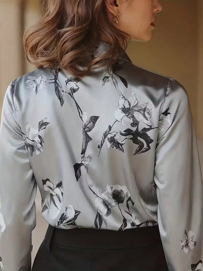 Women's Elegant Versatile Polka Dot Blouse For Commuting, Spring/Summer Vacation Black