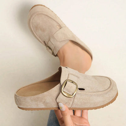 Women's Faux Suede Bow Loafers, Slip-On Thick Soft Sole Comfort Casual Shoes, Beach Outings Everyday Essentials