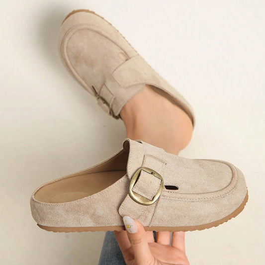 Women's Faux Suede Bow Loafers, Slip-On Thick Soft Sole Comfort Casual Shoes, Beach Outings Everyday Essentials