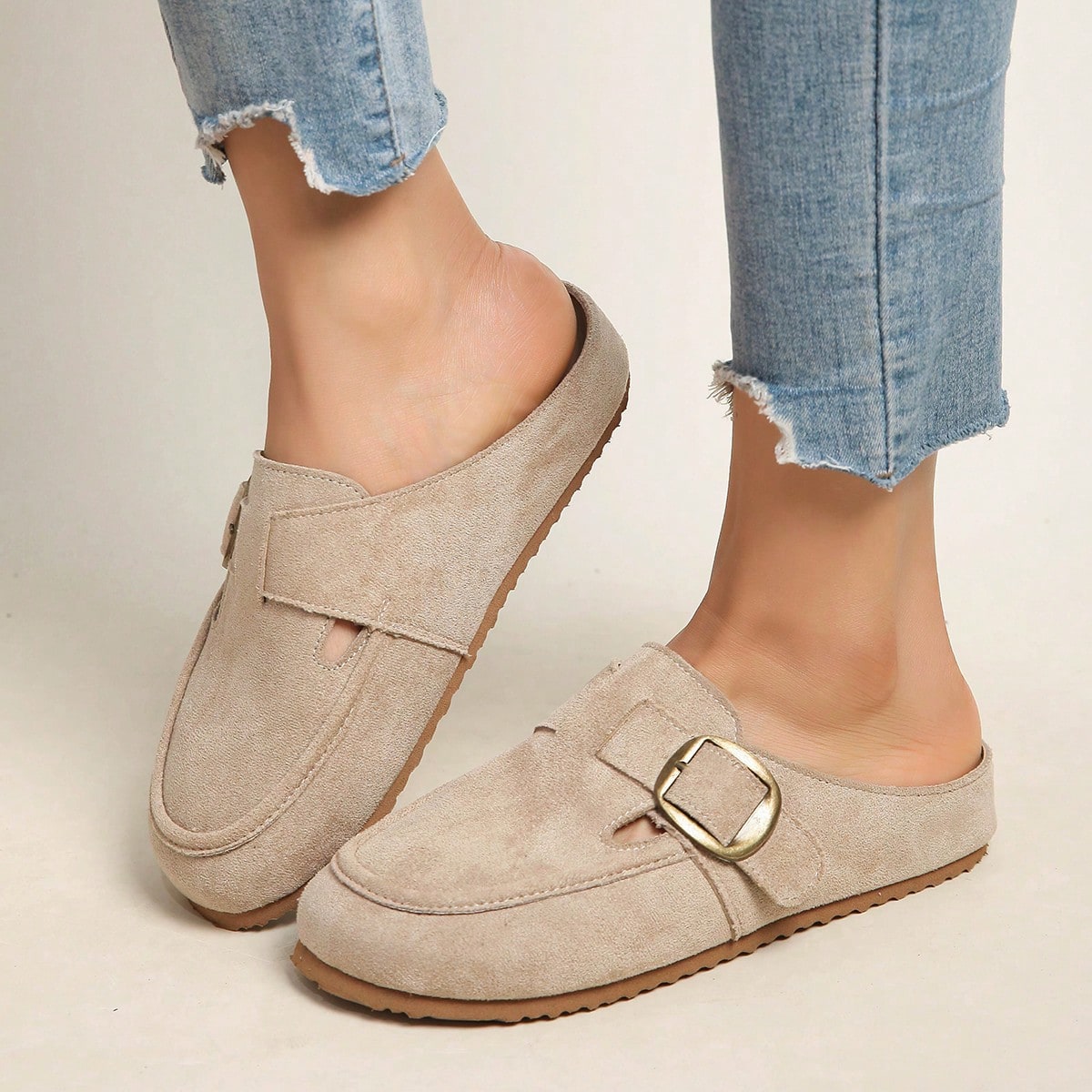 Women's Faux Suede Bow Loafers, Slip-On Thick Soft Sole Comfort Casual Shoes, Beach Outings Everyday Essentials
