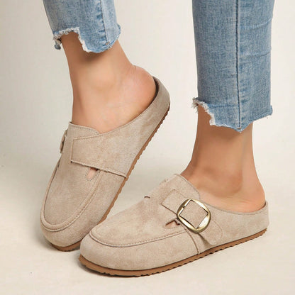 Women's Faux Suede Bow Loafers, Slip-On Thick Soft Sole Comfort Casual Shoes, Beach Outings Everyday Essentials