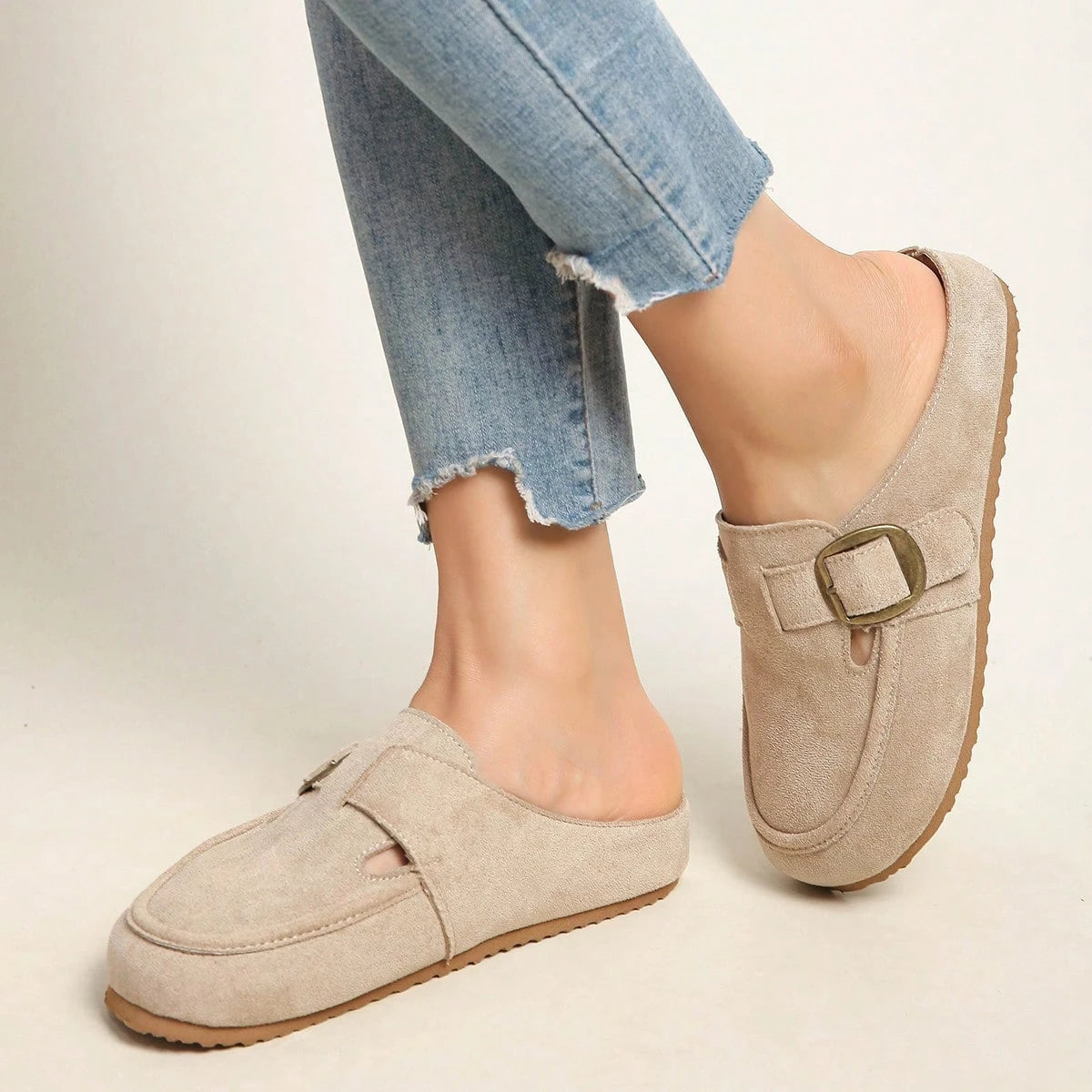 Women's Faux Suede Bow Loafers, Slip-On Thick Soft Sole Comfort Casual Shoes, Beach Outings Everyday Essentials