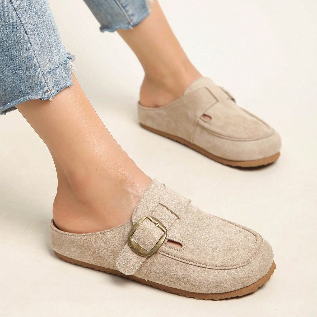 Women's Faux Suede Bow Loafers, Slip-On Thick Soft Sole Comfort Casual Shoes, Beach Outings Everyday Essentials