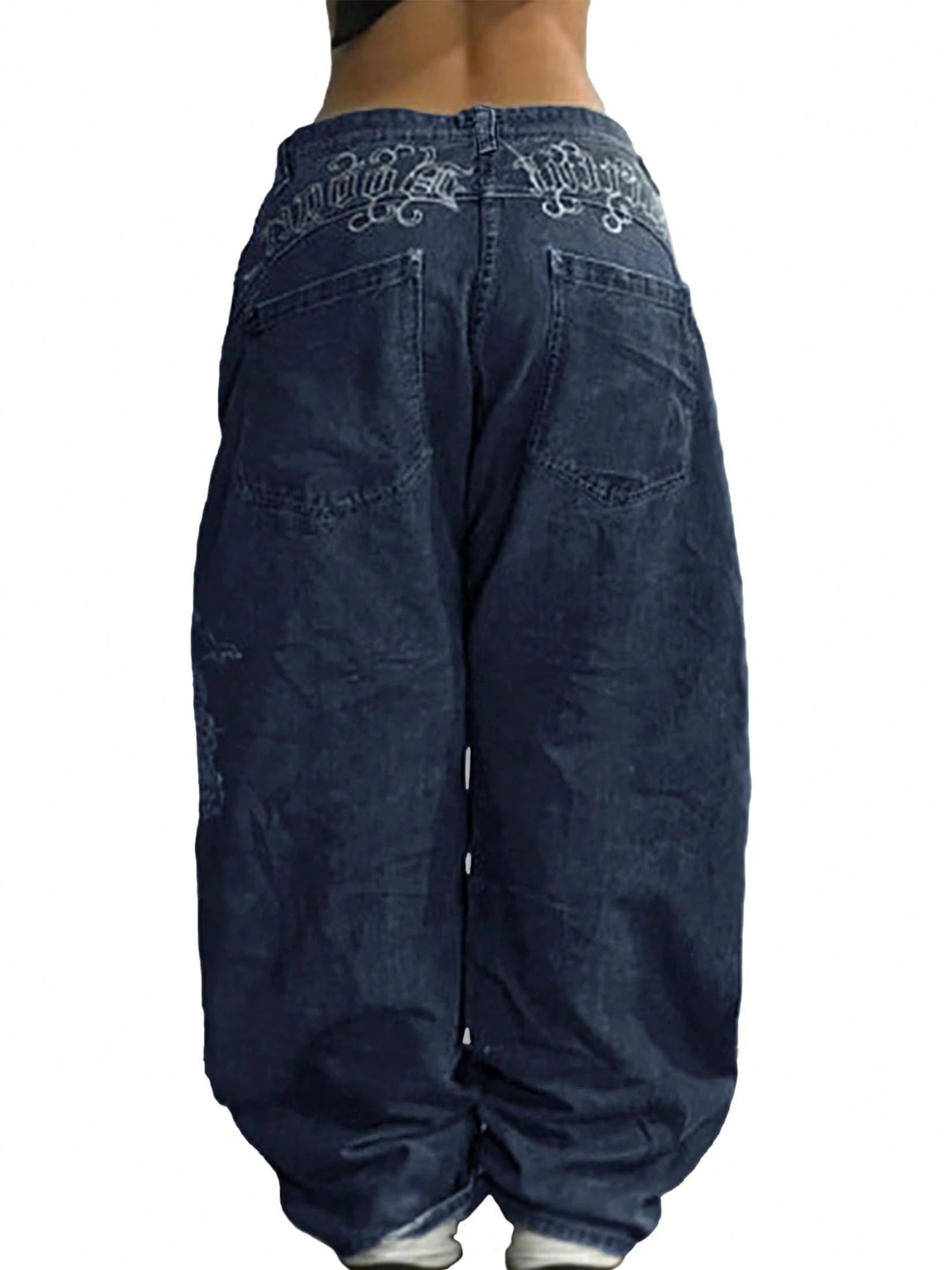 Women's Hip Hop Baggy Jeans Wide Leg Mid-Low Waist Jeans Loose Boyfriends Jeans 90s Vintage Denim Pants For Back To School