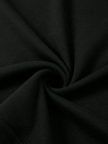 Women's Knit Round Neck Half Sleeve T-Shirt, Medium Stretch, Regular Length Top, Perfect For Casual Wear In All Seasons. Black