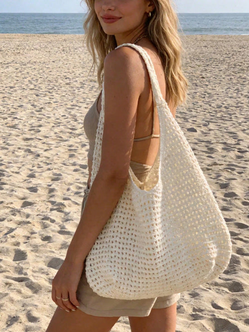 Women's Large Capacity Bohemian Style Knitted Shoulder Bag, Beach Vacation, Beach Bag, Casual Travel, Summer Travel, Shopping, Commuting, Daily Use