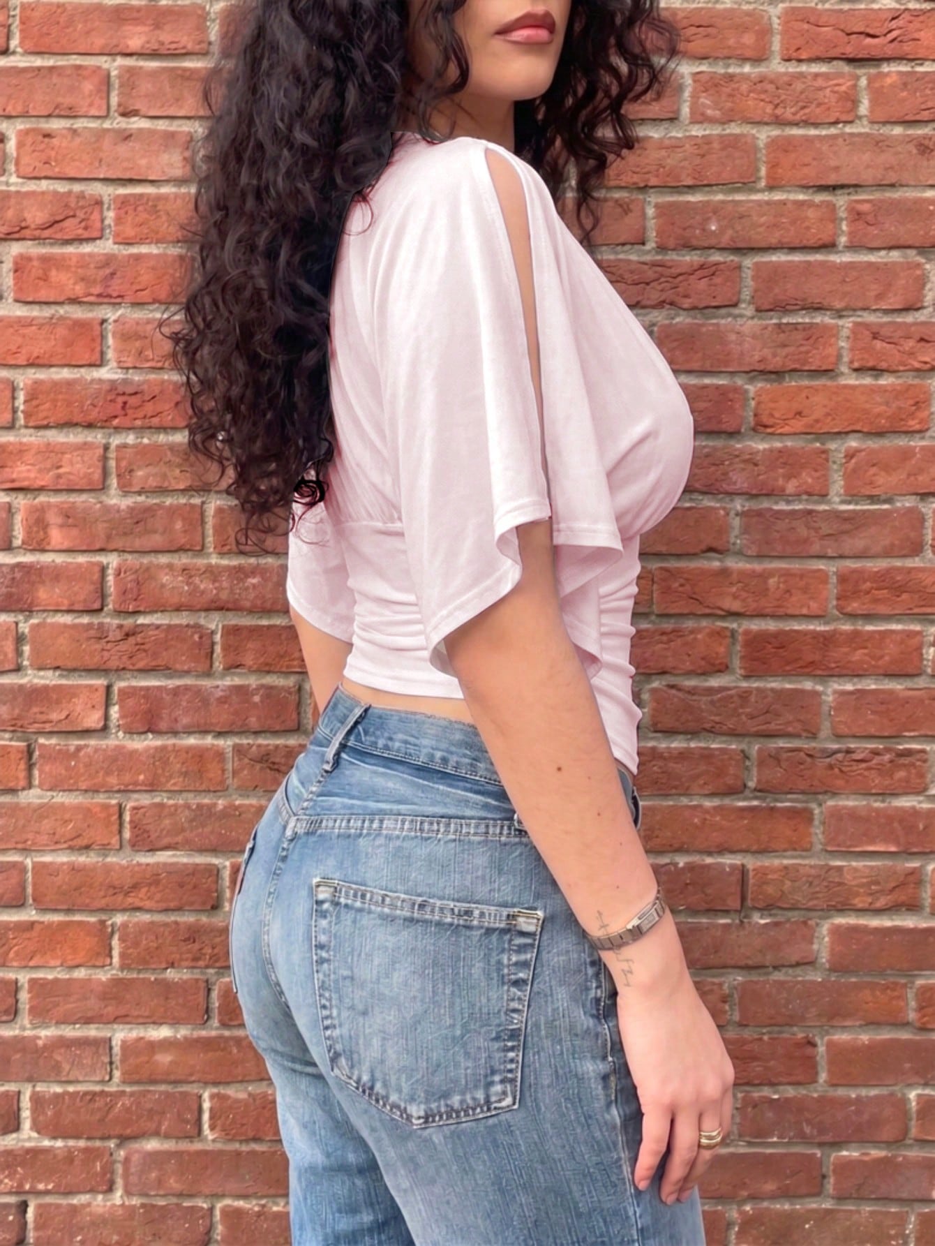 Women's New Fashionable And Elegant White Casual Waist-Cinched T-Shirt, Suitable For Daily Wear, School, Beach, Vacation And Home Pink Summer, Clean Girl Aesthetic