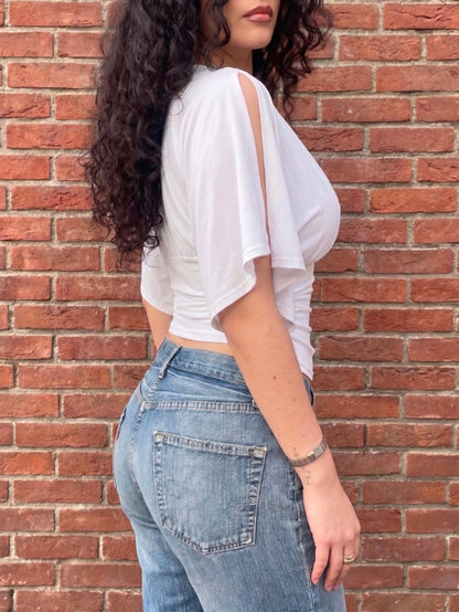 Women's New Fashionable And Elegant White Casual Waist-Cinched T-Shirt, Suitable For Daily Wear, School, Beach, Vacation And Home Pink Summer, Clean Girl Aesthetic