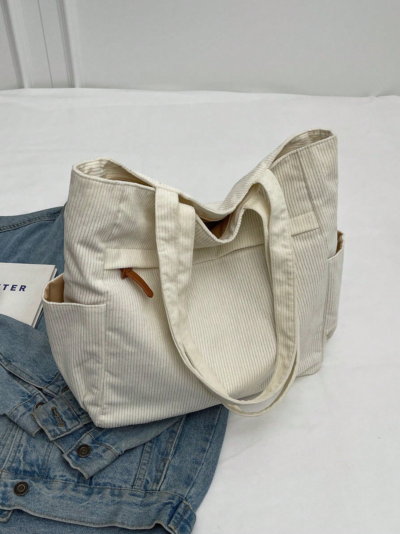 Women's Nylon Tote Bag, Large Capacity Shoulder Bag, Casual Solid Color Minimalist Handbag For Commuting
