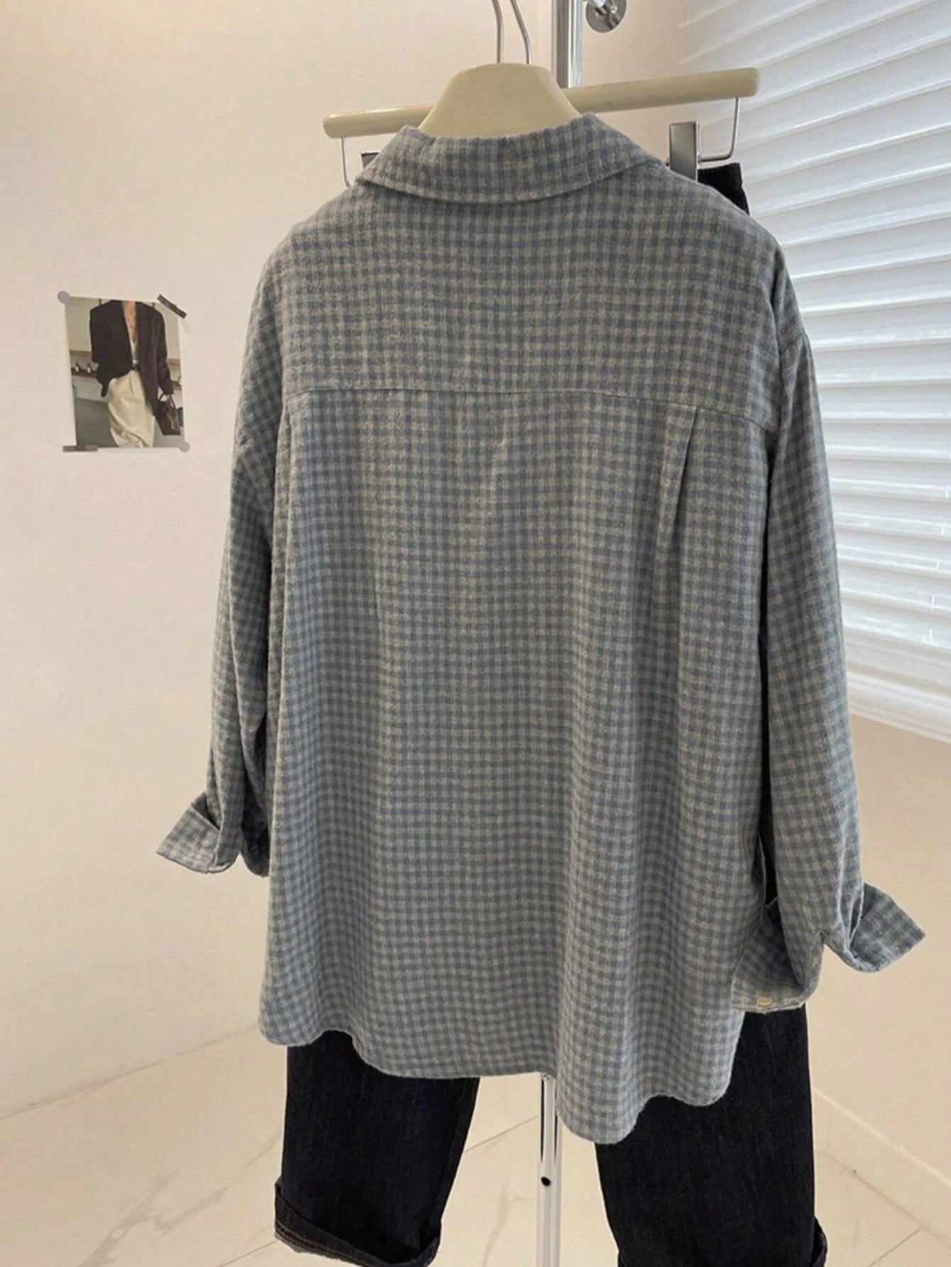 Women's Plaid Minimalist Casual Long Sleeve Brushed Shirt Spring