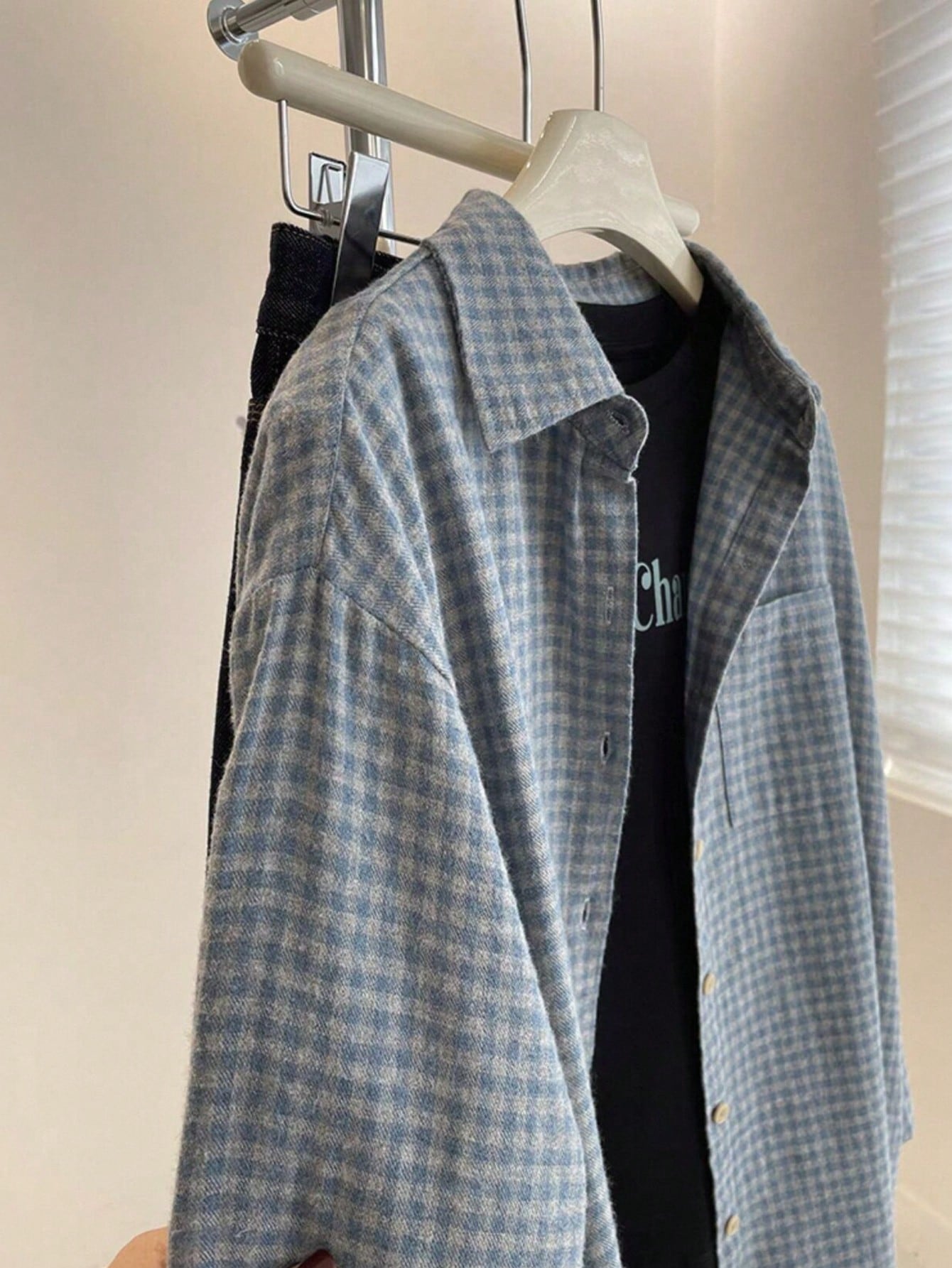 Women's Plaid Minimalist Casual Long Sleeve Brushed Shirt Spring