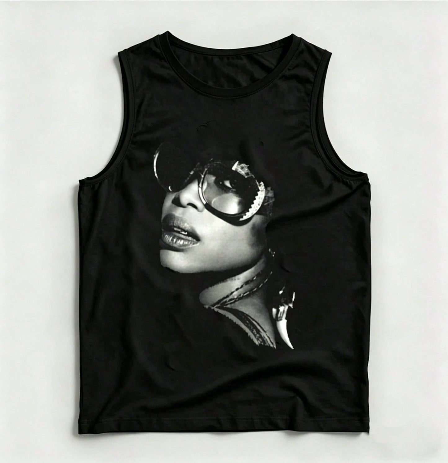 Women's Retro Sunglasses Print Tank Top, Vintage Sleeveless Tops, Western Outfits For Women, Summer Tops, Black Tops
