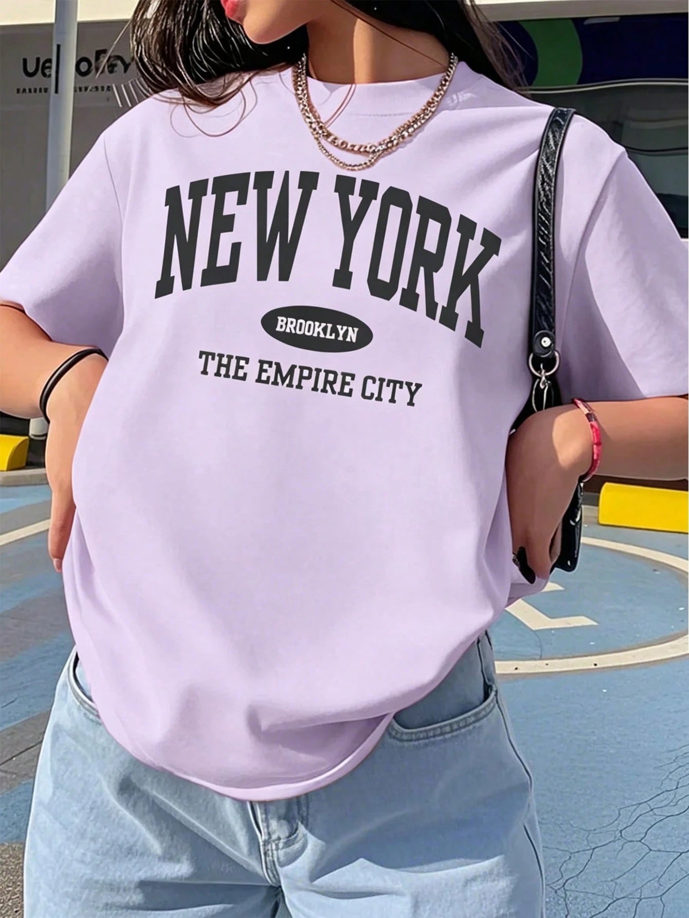 Women's Round Neck Short Sleeve T-Shirt, Summer New Letter Print, Casual Loose Versatile Top, Fashion Daily Wear