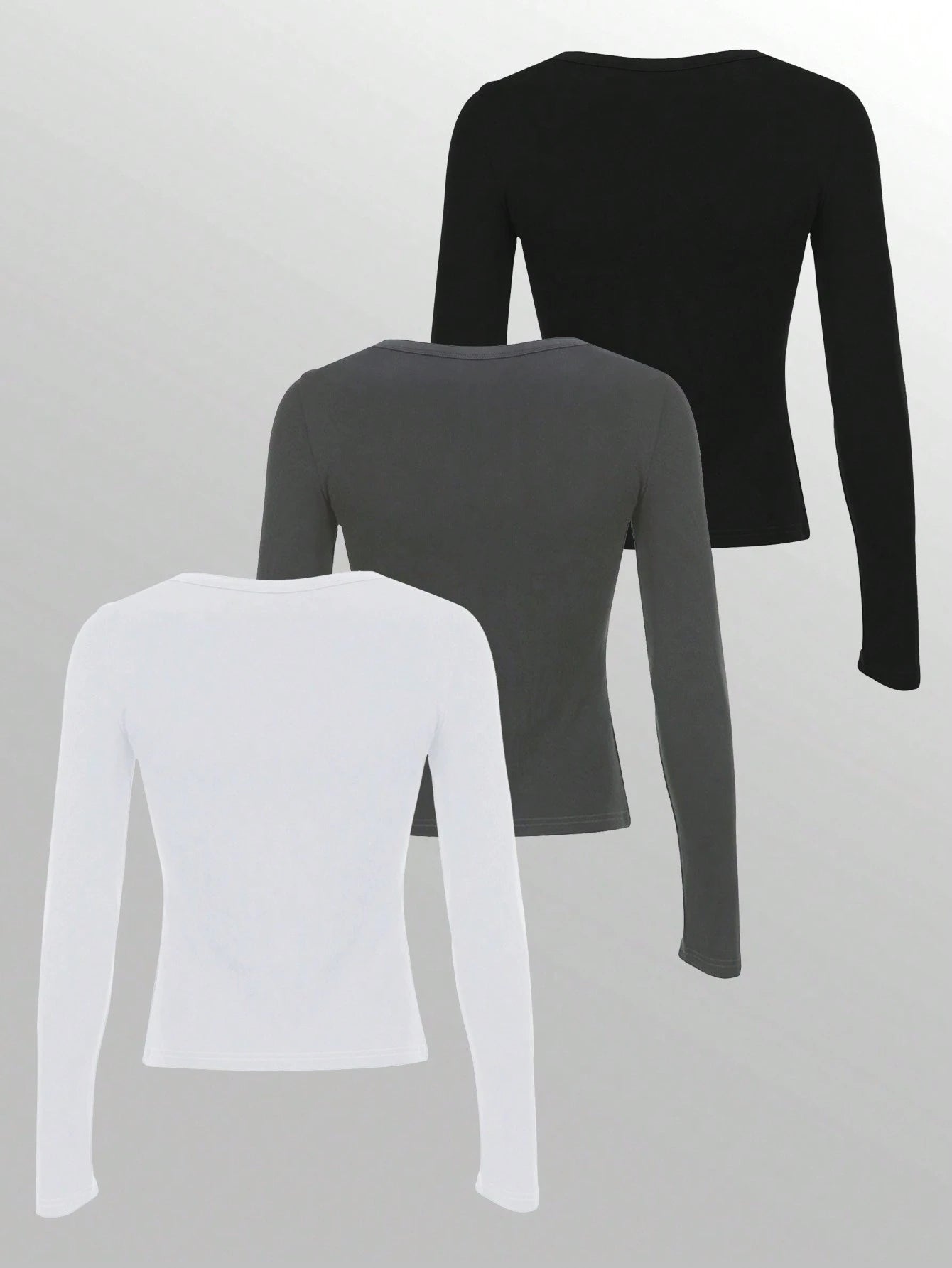 Women's Solid Color Button Half Placket Long Sleeve Casual T-Shirt, Spring/Summer