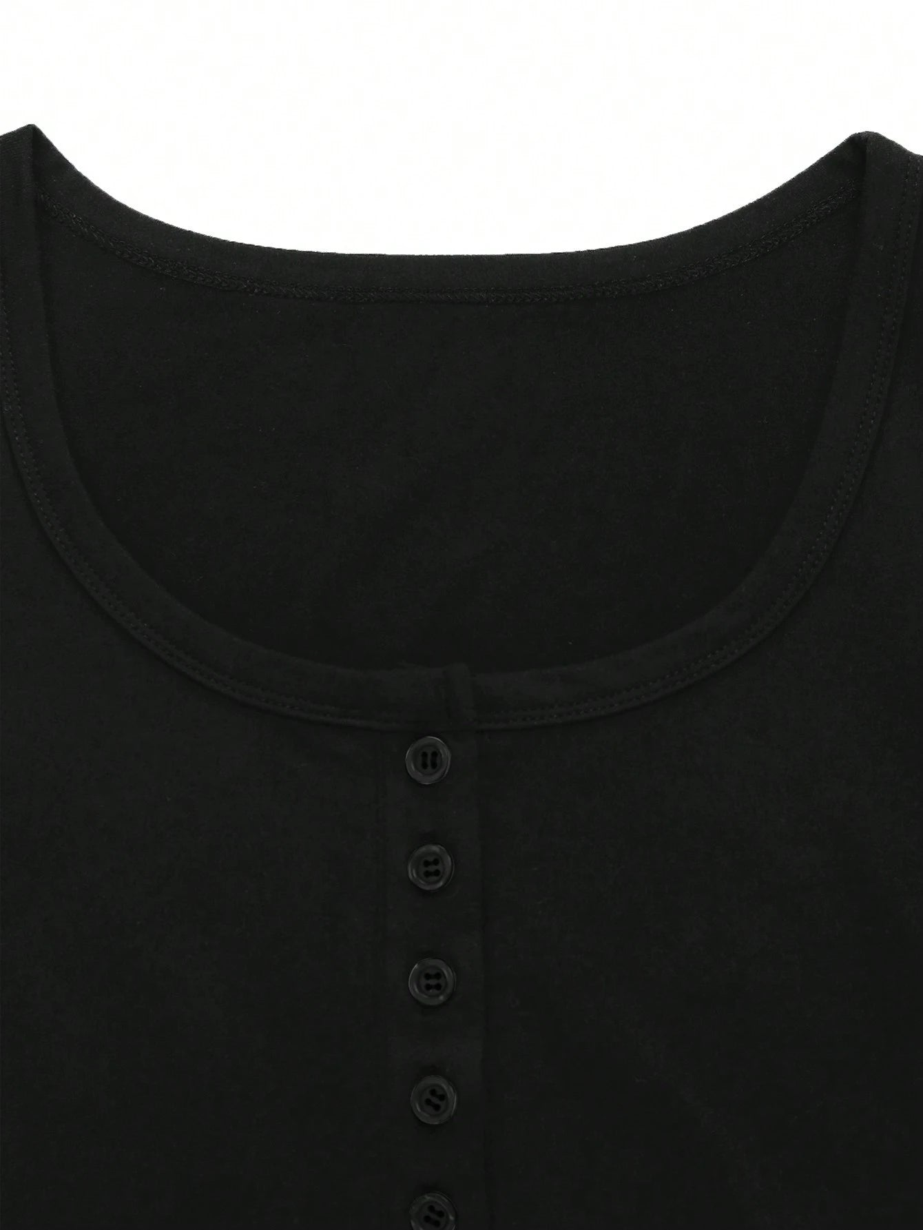 Women's Solid Color Button Half Placket Long Sleeve Casual T-Shirt, Spring/Summer