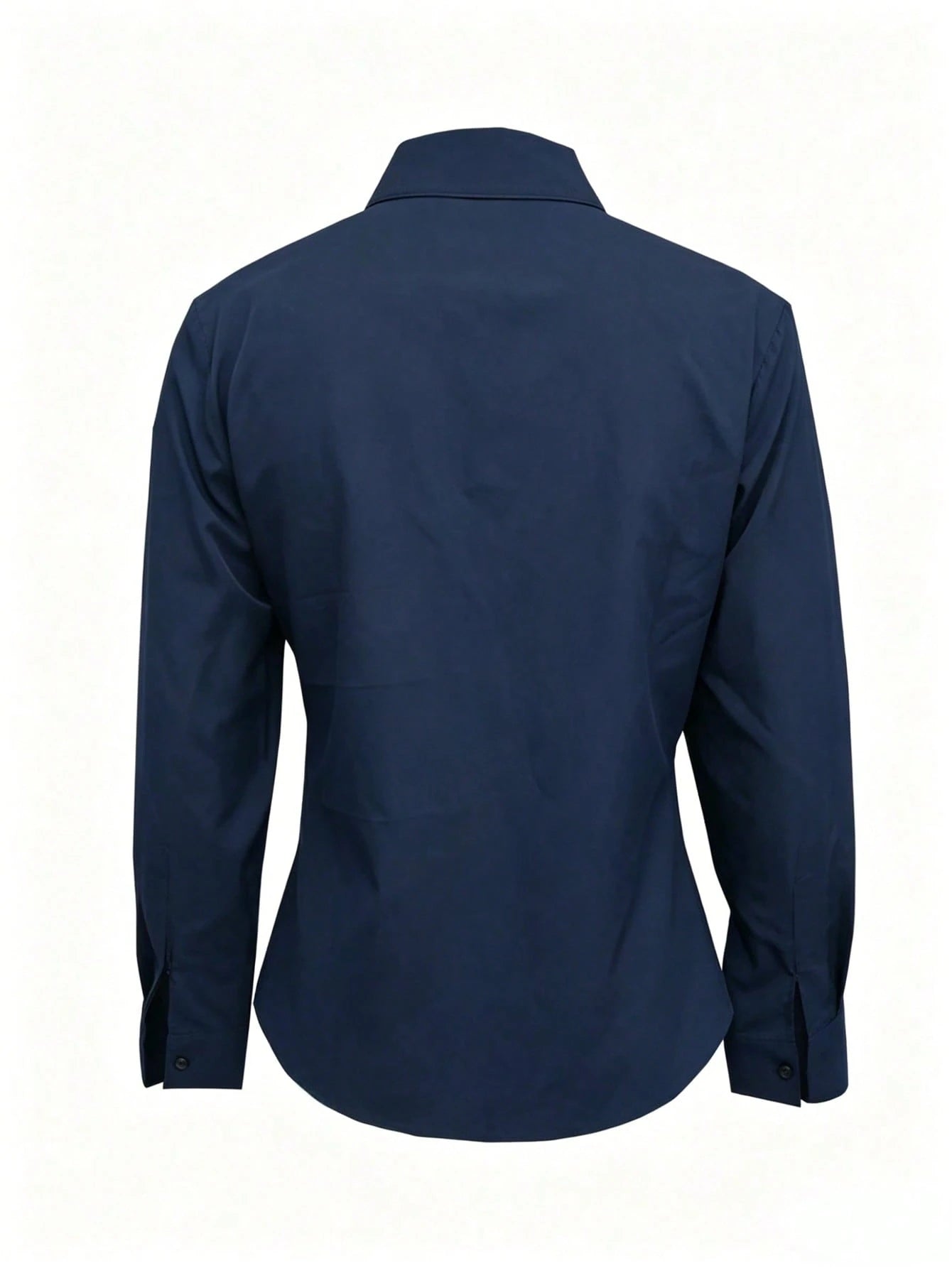 Women's Solid Color Long Sleeve Shirt, Featuring A Collared Design To Showcase A Professional And Capable Demeanor, Made Of Comfortable Fabric.