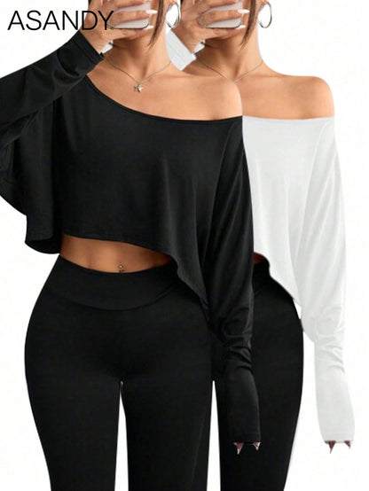 Women's Summer Independence Day Off-The-Shoulder Beach T-Shirt- Loose Casual Top, Everyday Home Suit