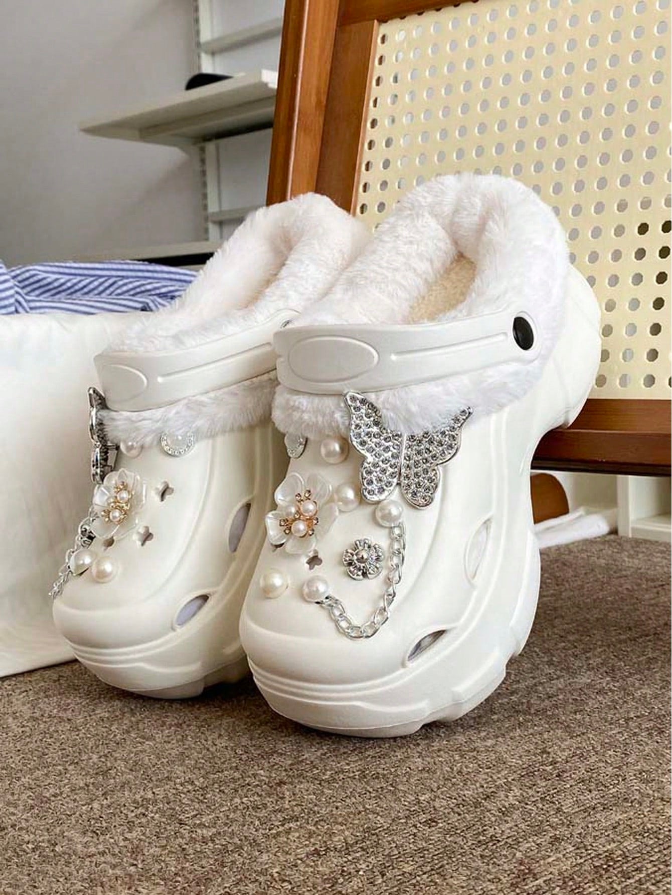 Women's Winter Versatile Casual Thermal Lined Warm Clog Shoes, Thick Sole EVA Soft Bottom Comfortable Outdoor Commute Lightweight Plush Shoes