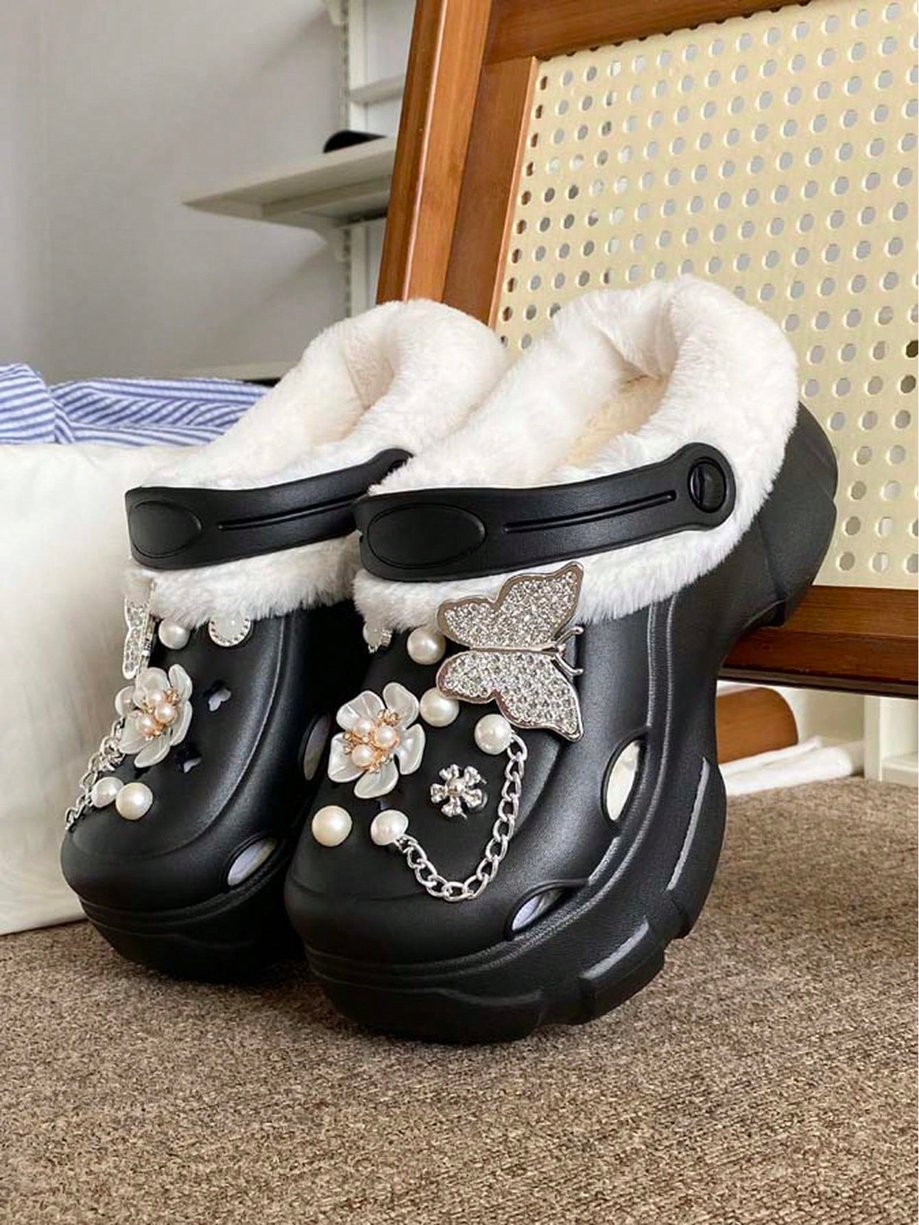 Women's Winter Versatile Casual Thermal Lined Warm Clog Shoes, Thick Sole EVA Soft Bottom Comfortable Outdoor Commute Lightweight Plush Shoes