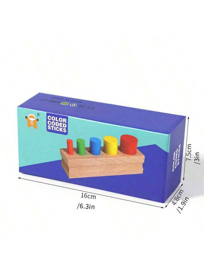 Wooden Multicolored Stick Beads, Training Color Identification, Hand-Eye Coordination, Learning Interest, Cultivating Counting Cognition, Educational Toy