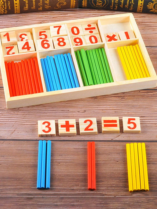 Wooden Number Rods Math Teaching Aids, Help Kids Learn Math Easily, Great Gift For Halloween, Christmas, Thanksgiving