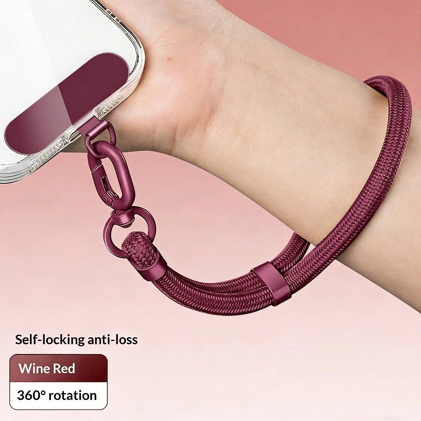 Wrist Strap Phone Lanyard Short Adjustable, 2026 New Smart Phone Wristband Charm Accessory, With Adjustable Buckle Anti-Loss Anti-Drop Anti-Theft, Durable Polyester Braided Rope Phone Chain, Premium P
