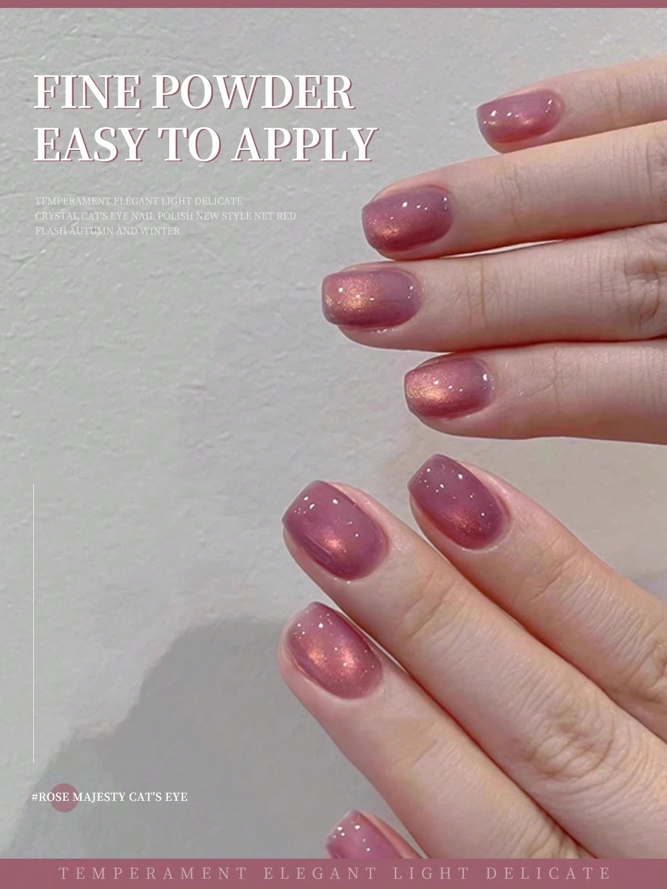 XEIJAYI 1Pc 15Ml Rose Majesty Cat Eye Nail Polish Soak Off UV LED Gel Varnish Nail Art For Women DIY-No Magnetic Stick Included