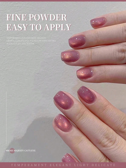XEIJAYI 1Pc 15Ml Rose Majesty Cat Eye Nail Polish Soak Off UV LED Gel Varnish Nail Art For Women DIY-No Magnetic Stick Included