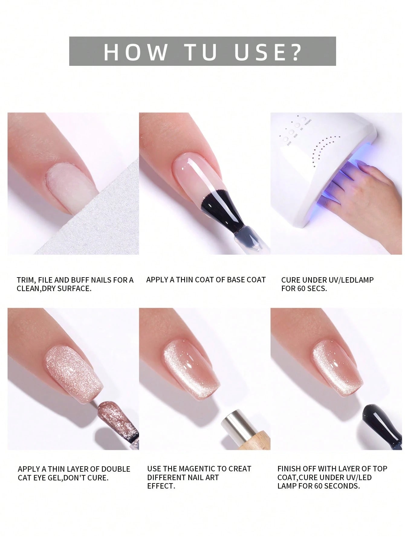 XEIJAYI 1Pc 15Ml Rose Majesty Cat Eye Nail Polish Soak Off UV LED Gel Varnish Nail Art For Women DIY-No Magnetic Stick Included