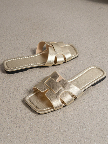 Ximi Ruo Korean Style Women's Casual Flat Slippers, Open Toe Design Suitable For Summer, Fall, Woven Roman Style, Fashionable For Women To Pair With Dresses, For Outdoor Activities On Beach Or By Sea