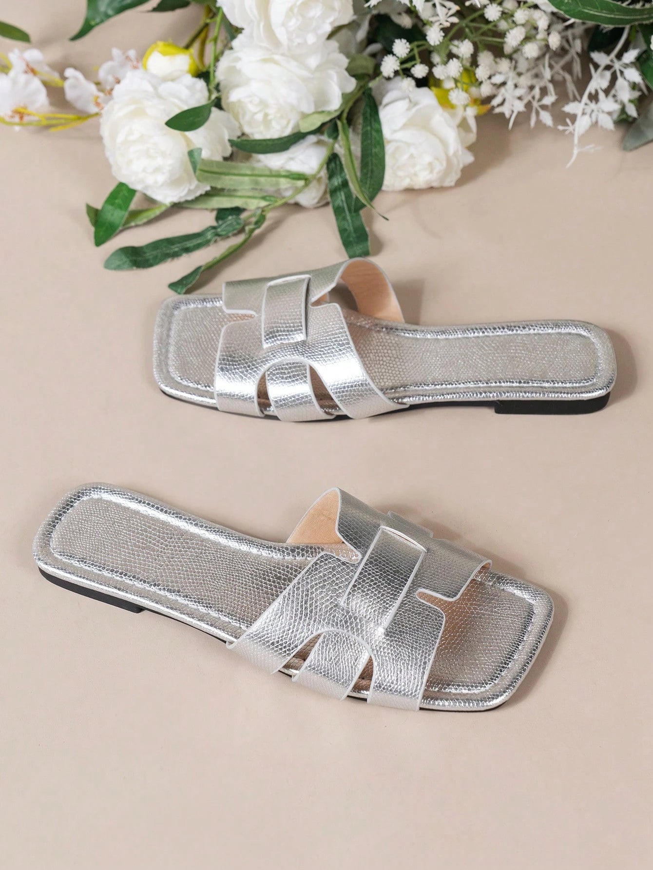Ximi Ruo Korean Style Women's Casual Flat Slippers, Open Toe Design Suitable For Summer, Fall, Woven Roman Style, Fashionable For Women To Pair With Dresses, For Outdoor Activities On Beach Or By Sea