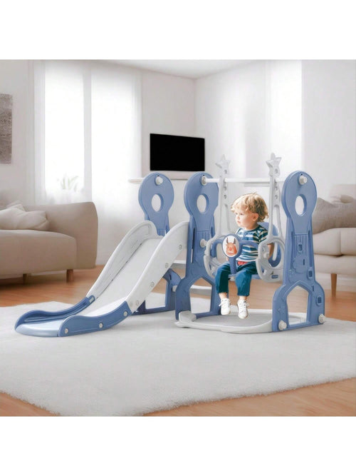 Ximido 4 In 1 Kids Swing And Slide,Indoor Outdoor Playground For Children Baby Swing Set With Slide, Basketball Hoop For Boys And Girls