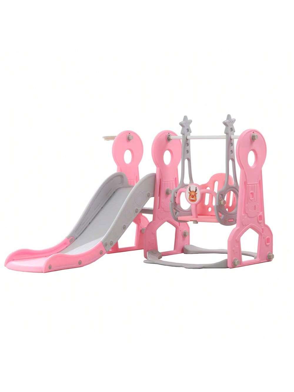 Ximido 4 In 1 Kids Swing And Slide,Indoor Outdoor Playground For Children Baby Swing Set With Slide, Basketball Hoop For Boys And Girls