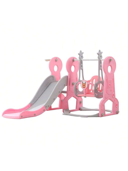 Ximido 4 In 1 Kids Swing And Slide,Indoor Outdoor Playground For Children Baby Swing Set With Slide, Basketball Hoop For Boys And Girls
