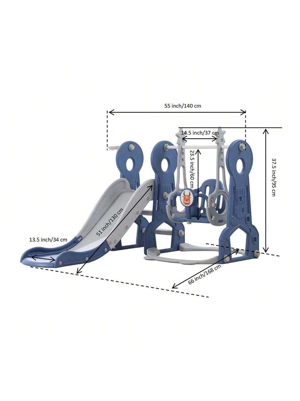 Ximido 4 In 1 Kids Swing And Slide,Indoor Outdoor Playground For Children Baby Swing Set With Slide, Basketball Hoop For Boys And Girls