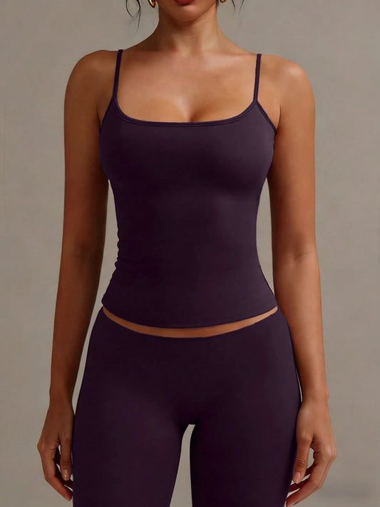 XLLAIS Women's Elastic Casual Versatile Solid Color Camisole Summer