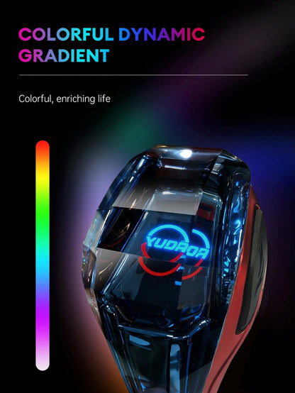 XUDA 2026 New Car Crystal Gear Shift Knob, Crystal Seven-Color LED Light Gear Shift Handle, Cool Color Scheme, Side Lighting, Plug And Play, Comfortable Grip, Wear-Resistant And Scratch-Resistant, Sui