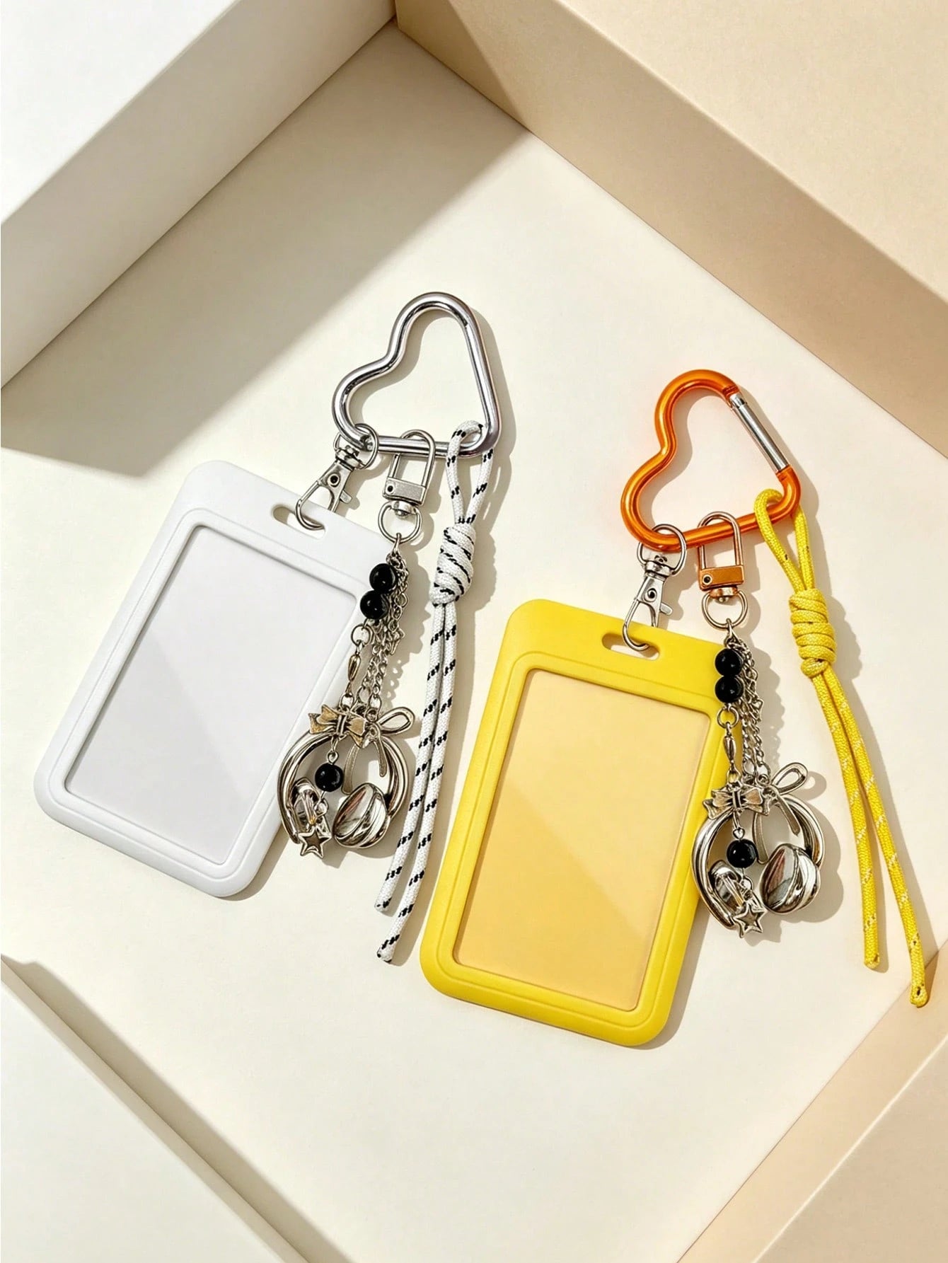Y2K Card Holder Keychain With Earphone Pendant And Lanyard, Portable ID Holder, Customizable Card Sleeve, Ins Style Bag Charm, ID Holder, Credit Card Holder, Suitable For School/Work/Office/Daily Use
