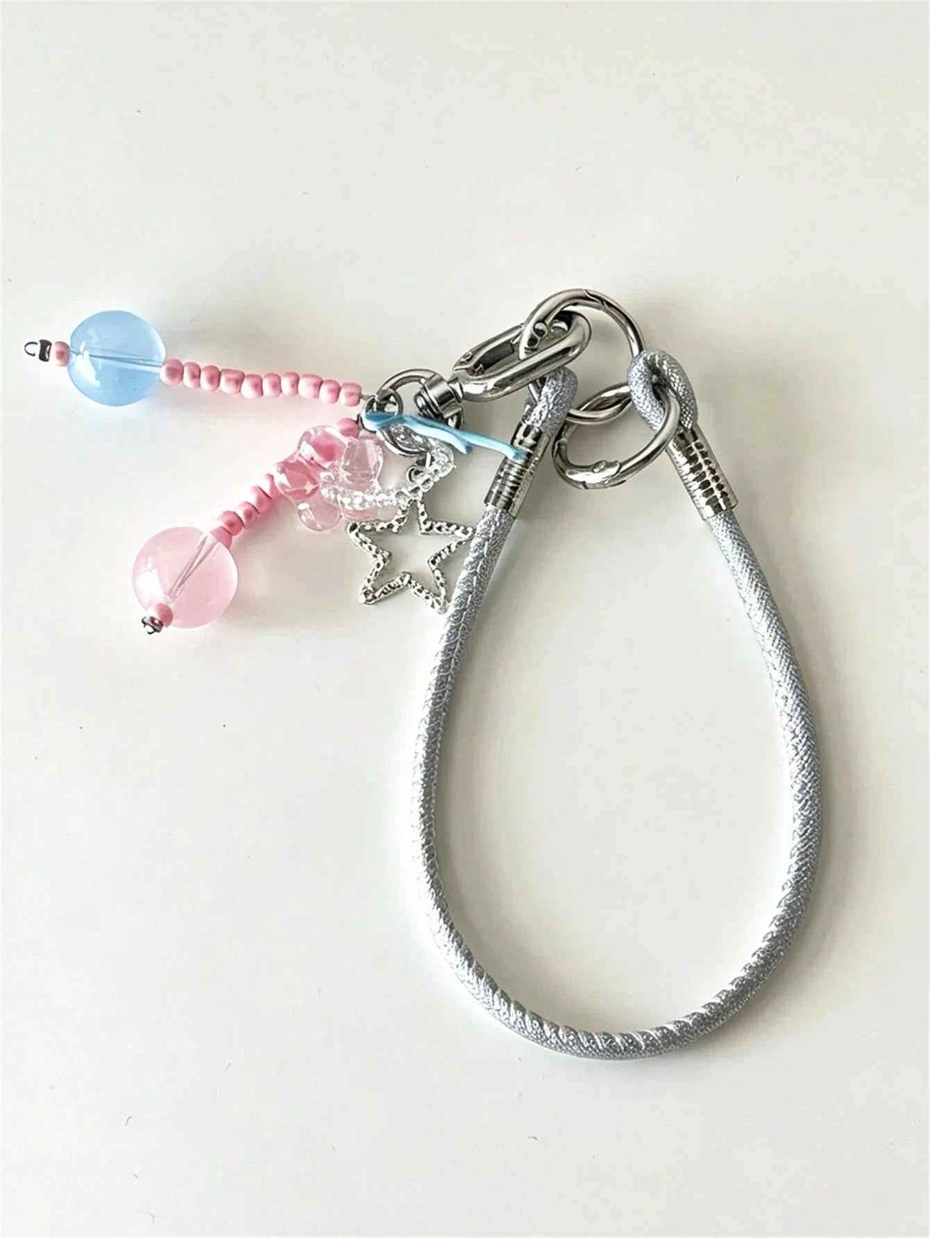 Y2K Creative Lovely Polka Dot Four-Leaf Clover Bow Pendant Mobile Phone Lanyard Summer Chain Hanging Rope Bag Anti-Loss Accessories