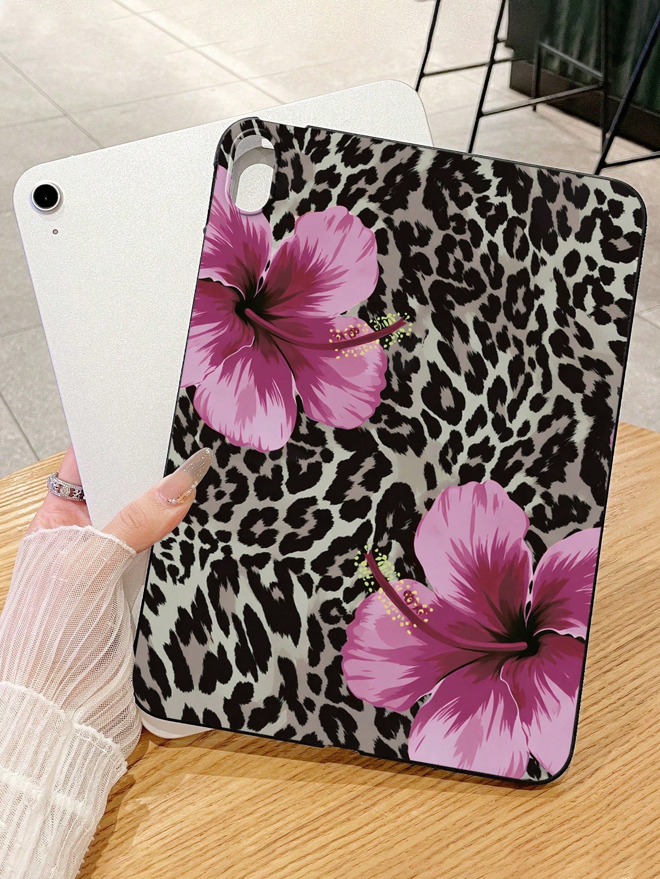 Y2K Leopard Print Hibiscus Flower Tablet Case- Compatible With IPad Case, Shockproof Cute Aesthetic Cover, IPad Accessories Quick Ship Gifts, Compatible With Kindle Case, Compatible With IPad Cases 1